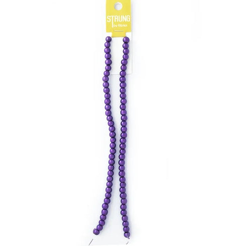 6mm Round Glass Pearls Strung Beads (available in 7 colours)